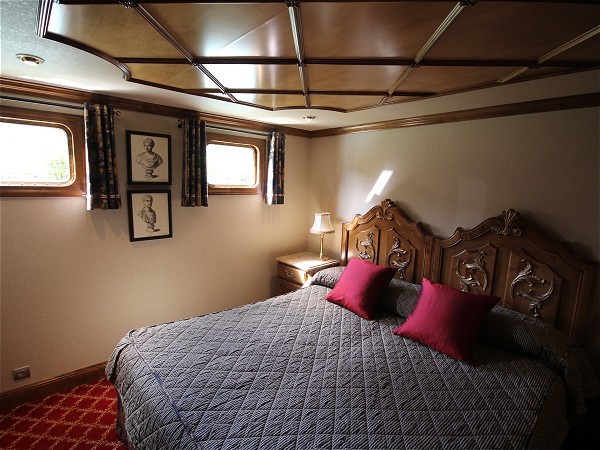 The cabins aboard the Adrienne can be configured with either king or twin beds
