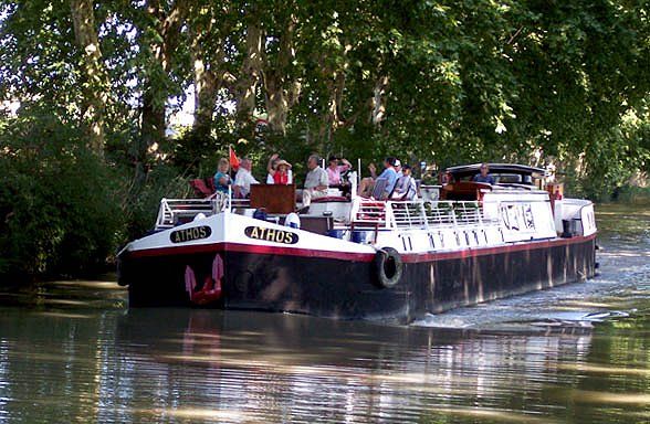 The Hotel Barge Athos on the Canal du Midi.