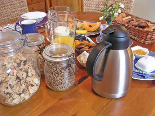 Awesome breakfast the morning after the exquisite last night's dinner.