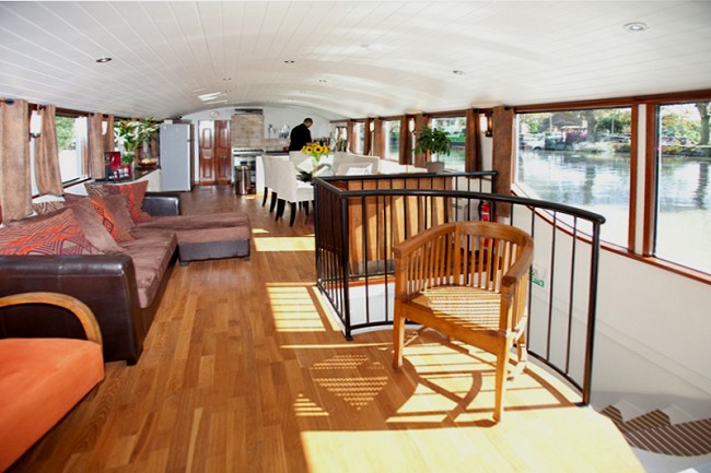 Above and below: four views of Enchante's elegant salon and dining area.