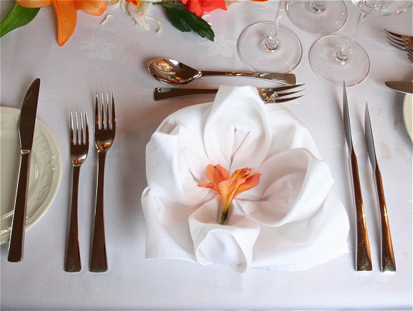 Elegant dinner table setting aboard
L'Impressionniste