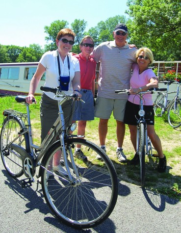 Cycling along the canal.