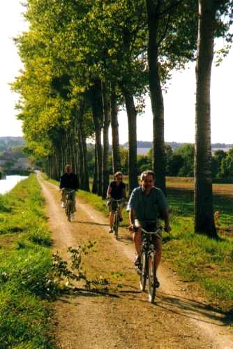 Cycling along the canal.