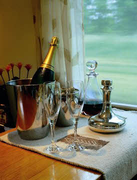 Champagne reception awaits you aboard.