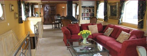 The spacious and luxurious salon aboard the Renaissance.