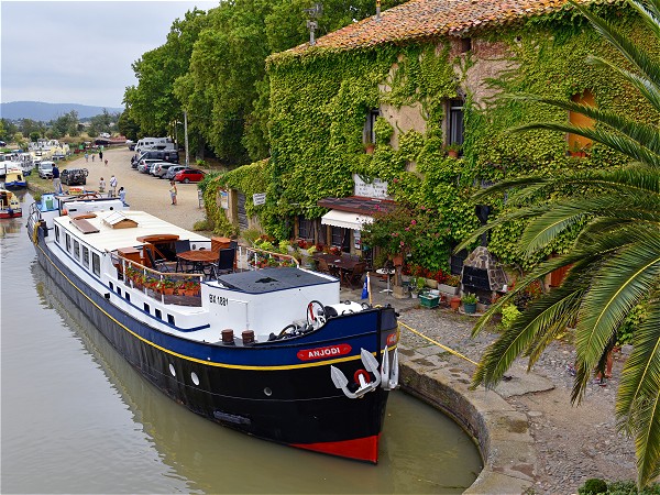 Anjodi moored in a quaint village