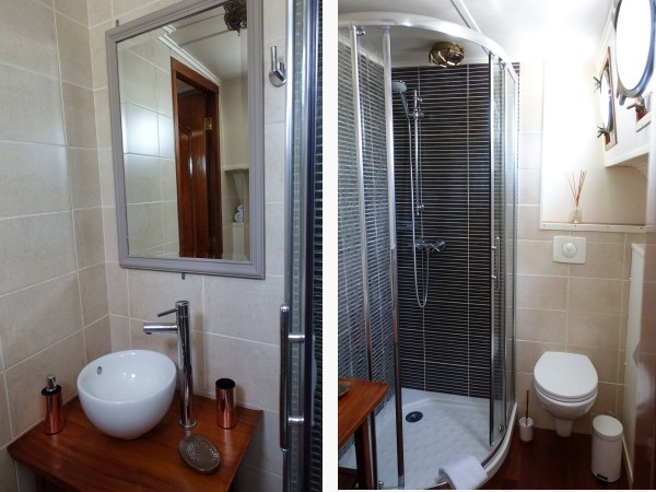 Each cabin has its own ensuite bathroom with walk in
shower