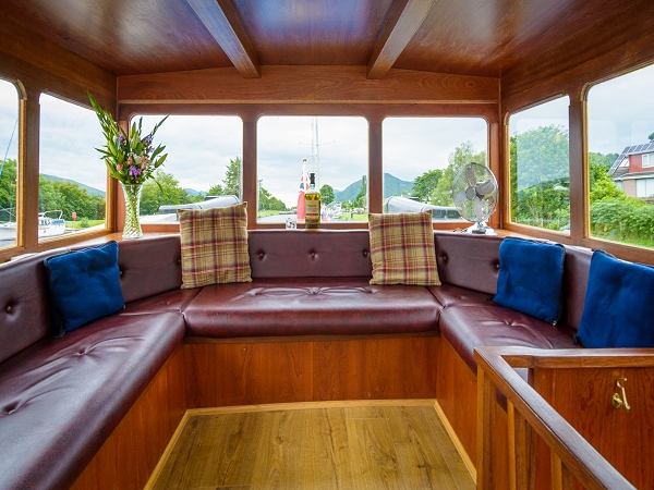 The new
enclosed observation area aboard the Scottish Highlander