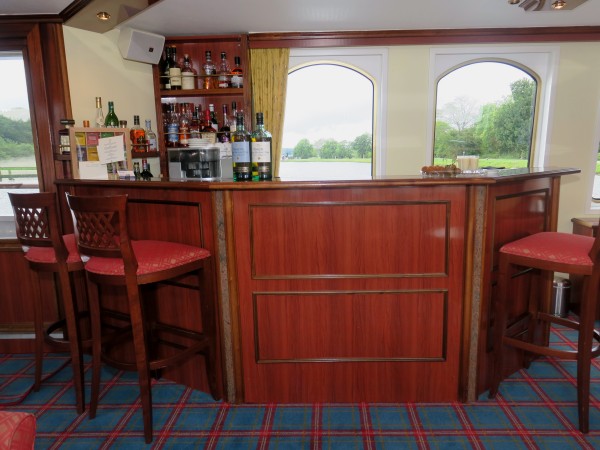 The well
stocked bar is accessable at all times aboard the Spirit of Scotland